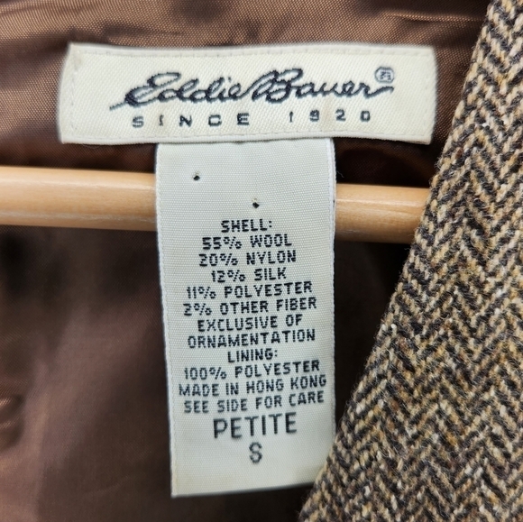 Vintage 1990s Eddie Bauer Wool Tweed Academia Sheath Dress Size Small Petite - Picture 9 of 11